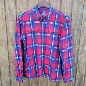 Kuhl Red Plaid Lined Brushed Cotton Button Up Shirt Womens Size L